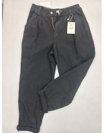 CZARNE SPODNIE SZEROKIE M8795