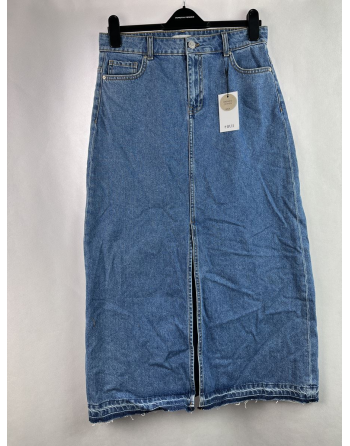 Jeansowa Długa Spódnica M1342