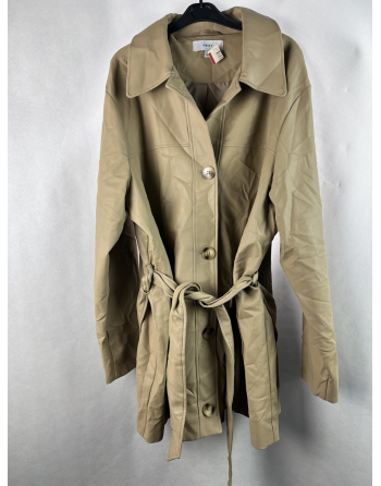 Skórzany Płaszcz Wiązany M1604