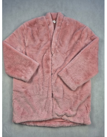 Różowe Płaszcz Futerko B2494