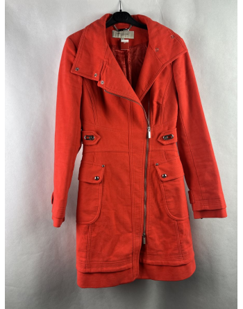 Koralowy Płaszcz Damski M1836