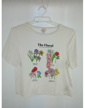 KRÓTKA BLUZKA KWIATY B4329