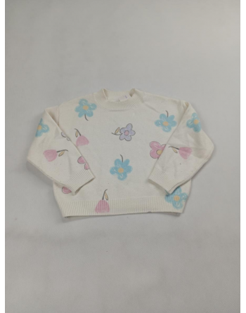 SWETER W KWIATKI V2177