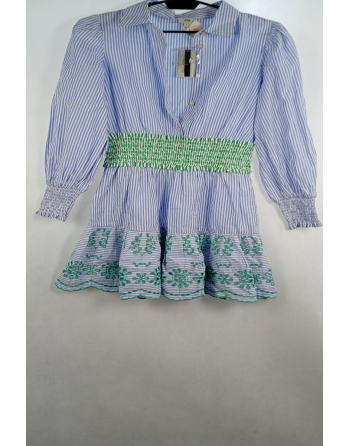 SUKIENKA W NIEBIESKIE PASKI...