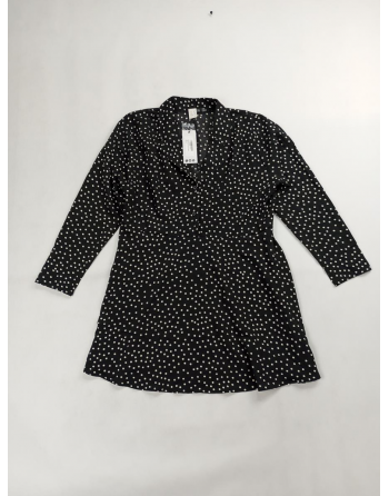 CZARNA SUKIENKA W KROPKI C157