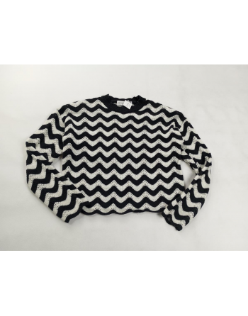 SWETER BIAŁO CZARNY C2143