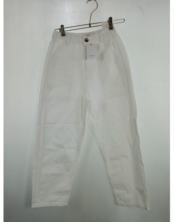 BIAŁE SPODNIE JEANSOWE B5154
