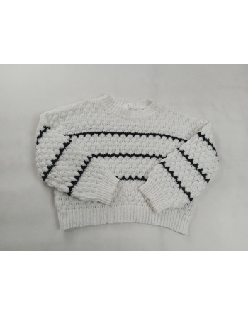 SWETER BIAŁO CZARNY C1196