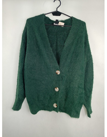 ZIELONY SWETER GUZIKI B5874